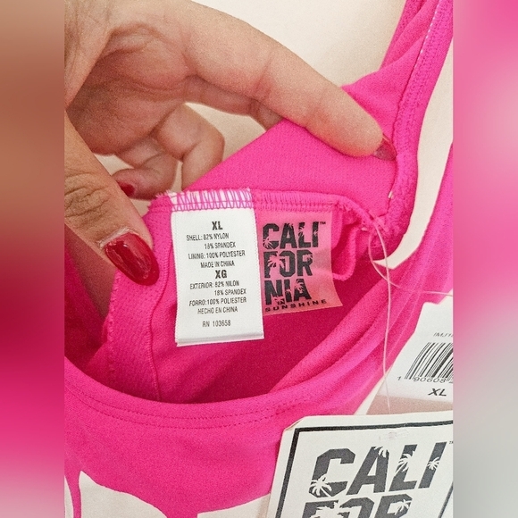 California Sunshine Women's One Piece "Sorry Not Sorry" Swimsuit NWT - Picture 6 of 8